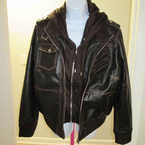 Distressed Style 100% Leather Bomber Jacket – New - Picture 7 of 14
